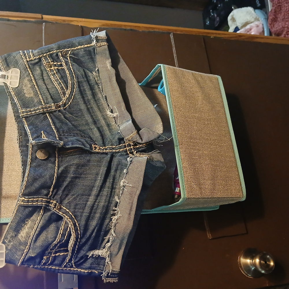 2.1 Denim Blue Jean Shorts Distressed Vintage Look